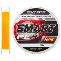 Шнур Favorite Smart PE 4x 150м (оранж.) #0.5/0.117мм 3.6кг (1693.10.40) - Вища Якість та Гарантія!
