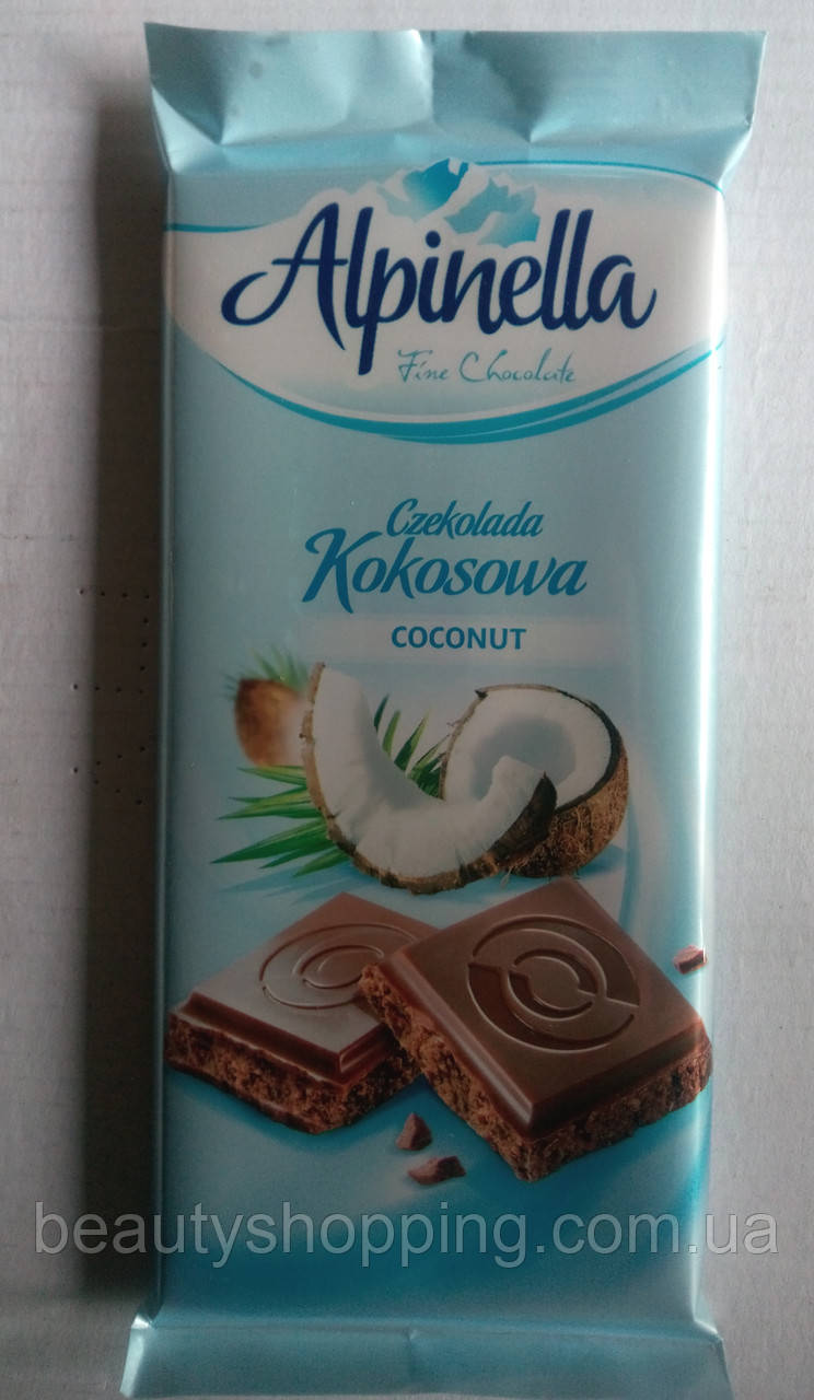 Alpinella Молочний шоколад Кокосовий смак 90 г Польща