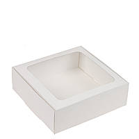 Коробка для десертів з квадратним вікном 150х150х50, біла