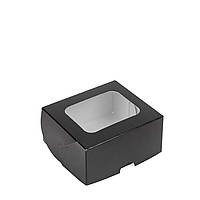 Коробка для десертів з вікном MINI 100х90х50 (з ламінацією), чорна