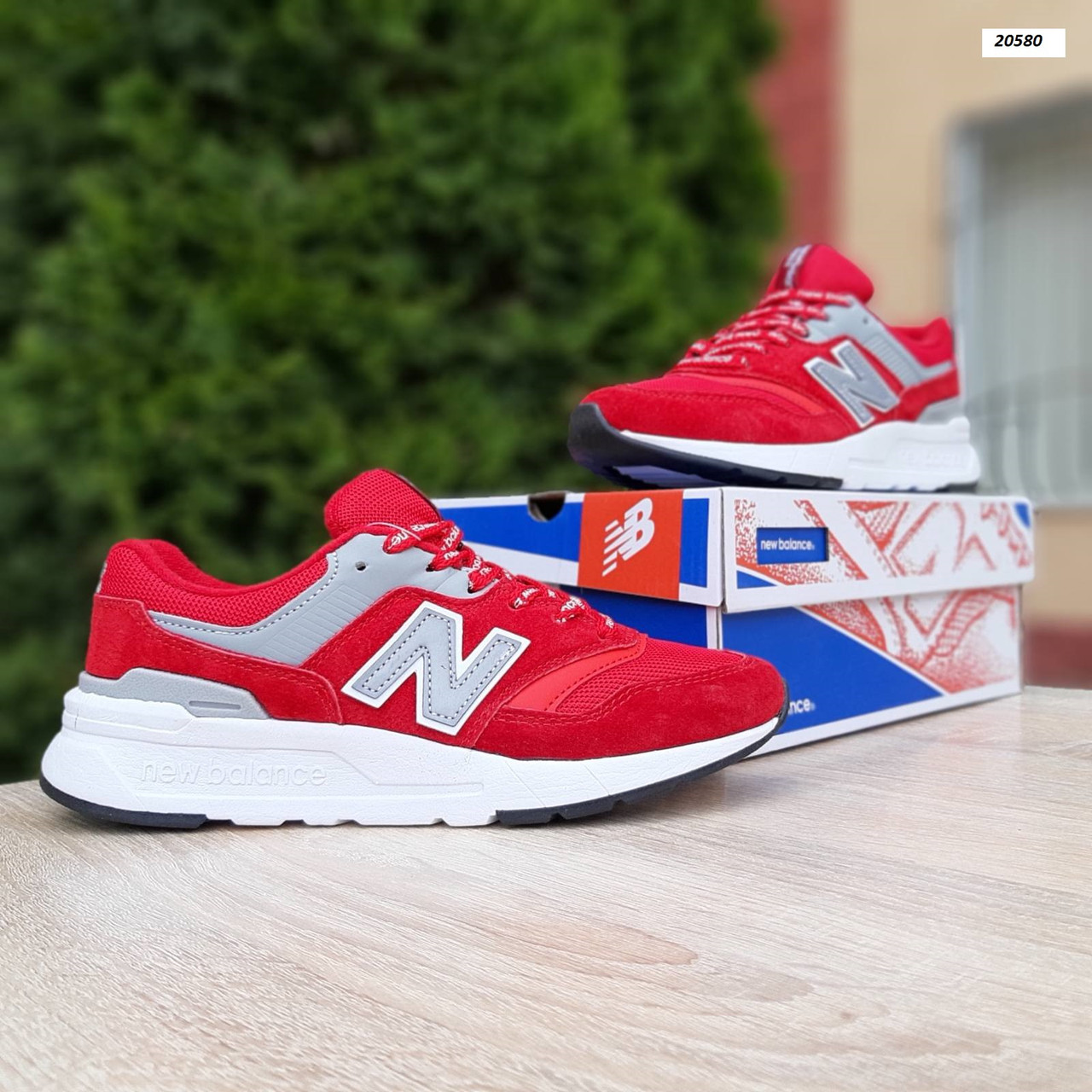 Кроссовки женские замша сетка красные с белым New Balance 997H. Обувь ...