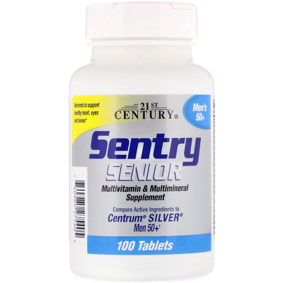 Мультивитамин 21st Century Мультивитамины и Мультиминералы для Мужчин 50+ , Sentry, Sen (CEN-27540)