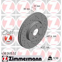 Тормозной диск ZIMMERMANN 430.2615.52 - Топ Продаж!