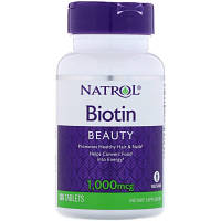 Витамин Natrol Биотин, Biotin, 1000 мкг, 100 таблеток (NTL-05239)