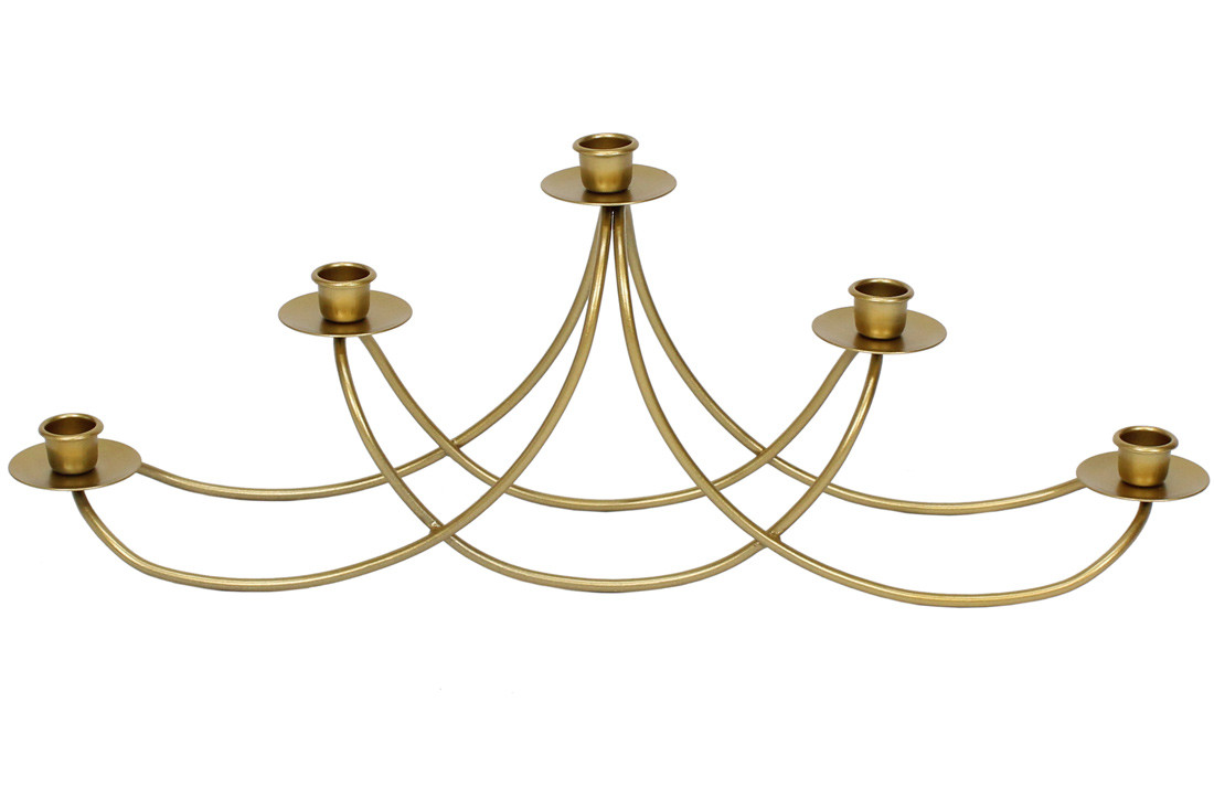 Свічник металевий Гармонія на 5 свічок, 55см, колір - золото, фото 1