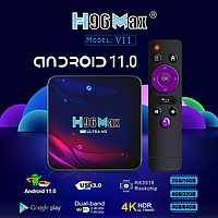 Смарт ТВ приставка, Smart TV Box Android H96 4\64 Gb MAX V11, медиаплеер IPTV