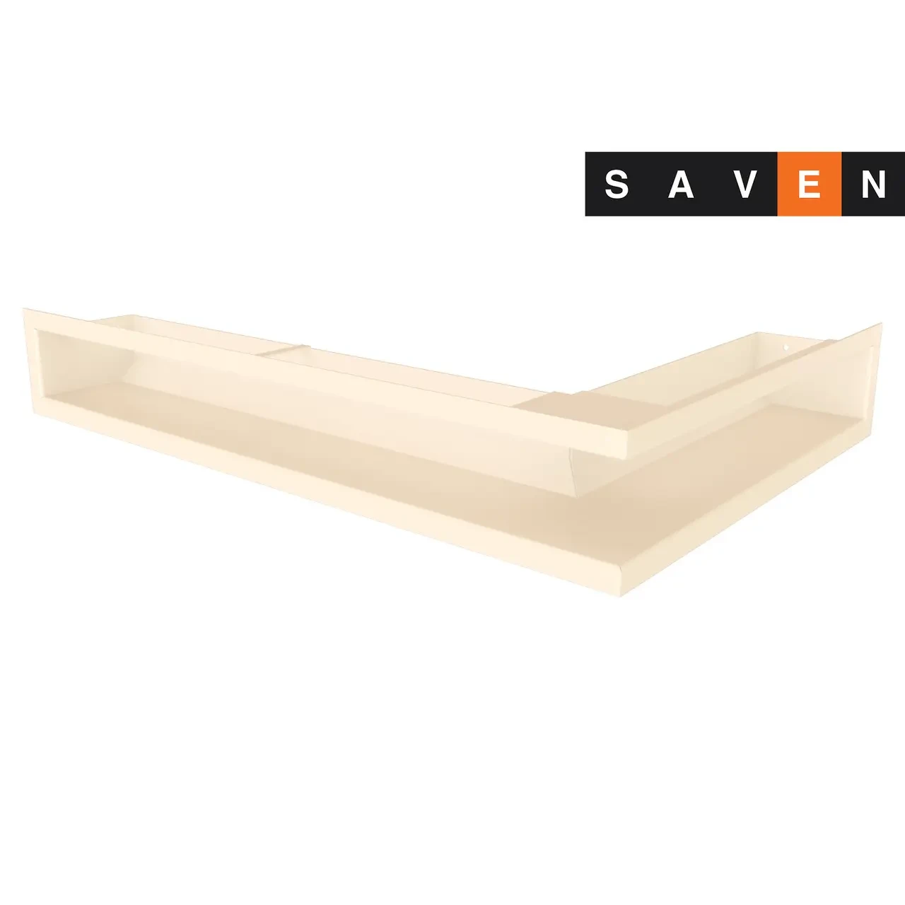 Вентиляційна решітка для каміна кутова ліва SAVEN Loft Angle 90х400х600 кремова, фото 1