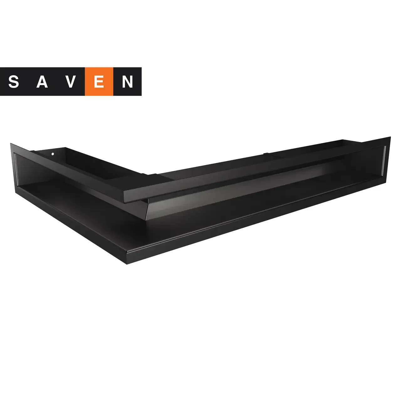 Вентиляційна решітка для каміна кутова права SAVEN Loft Angle 90х600х400 чорна, фото 1