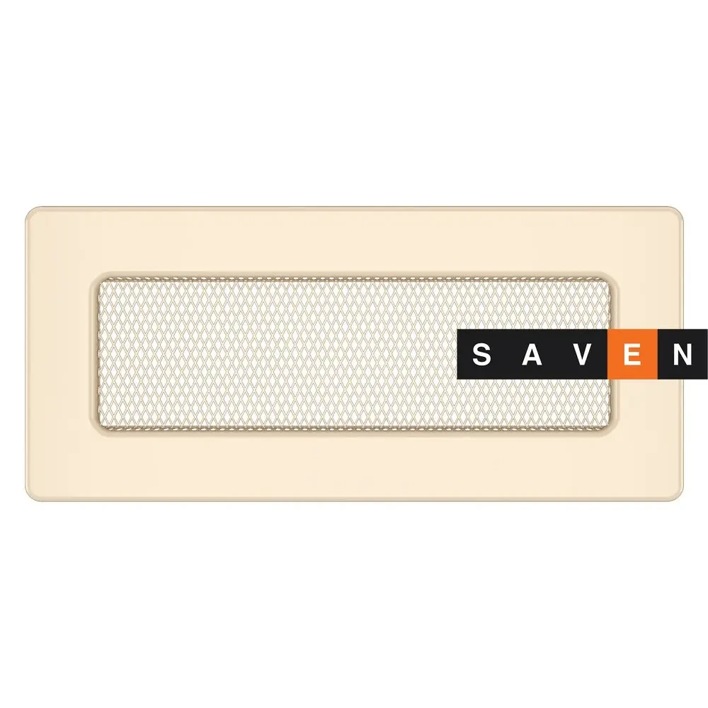 Вентиляційна решітка для каміна SAVEN 11х24 кремова, фото 1