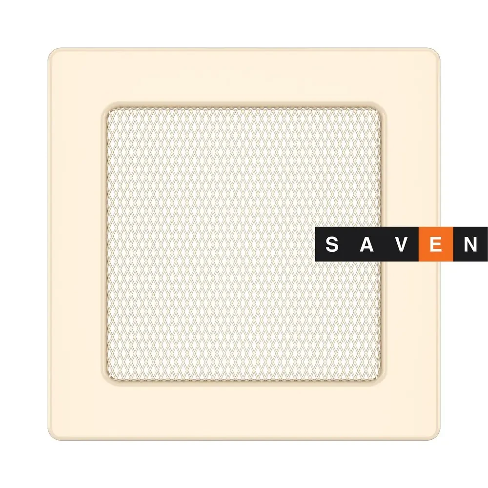 Вентиляційна решітка для каміна SAVEN 17х17 кремова, фото 1