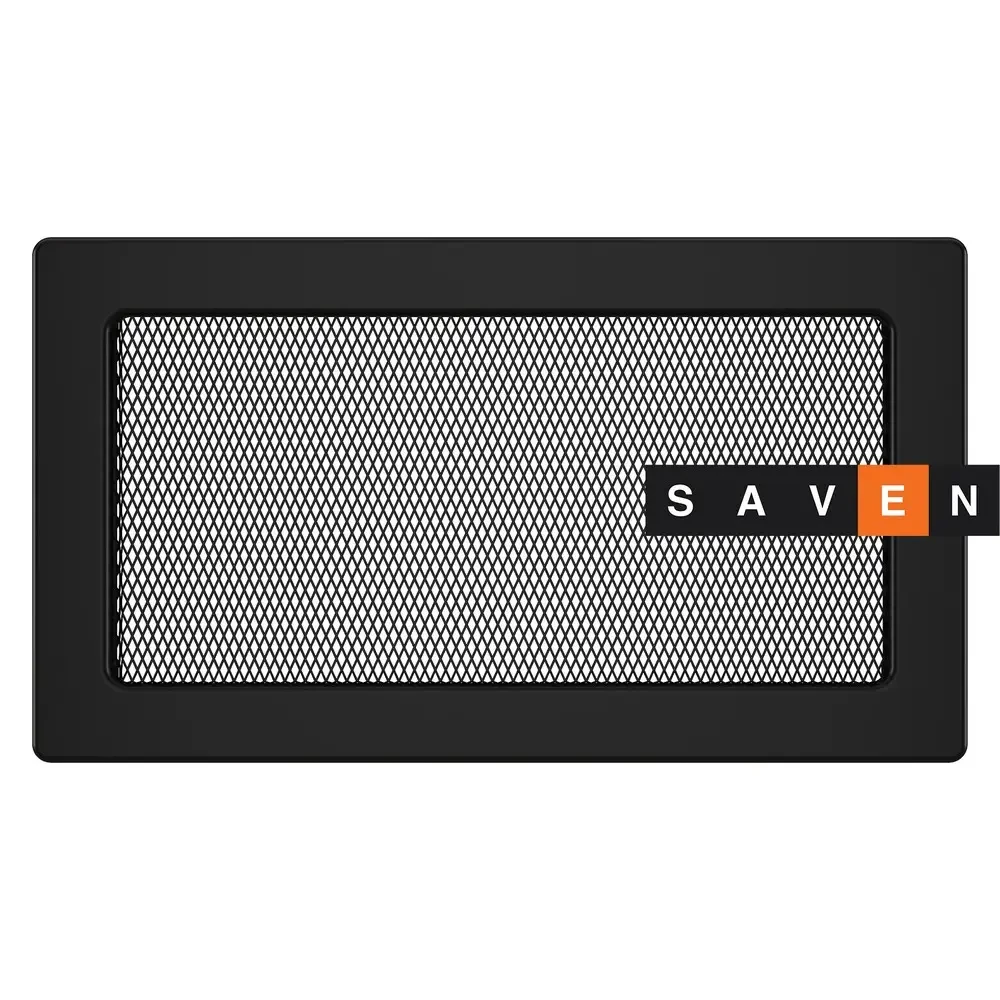 Вентиляційна решітка для каміна SAVEN 17х30 чорна, фото 1