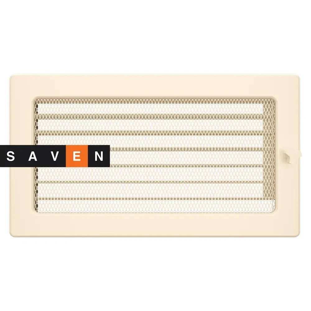 Вентиляційна решітка для каміна SAVEN 17х30 кремова з жалюзі, фото 1
