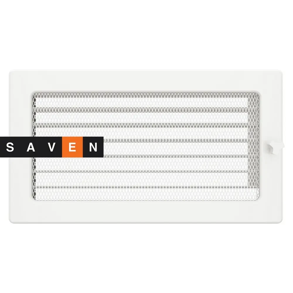Вентиляційна решітка для каміна SAVEN 17х30 біла з жалюзі, фото 1