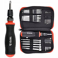 Реверсивна Викрутка під Біти Набір 28 шт YATO (YT-27940)