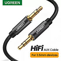 Аудіо кабель Ugreen AV112 Hi-Fi AUX jack 3.5 mm - jack 3.5 mm 1 метр, фото 3