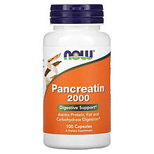 Панкреатин NOW Foods "Pancreatin 2000" 200 мг, сприяє травленню (100 капсул)