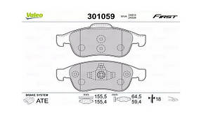 Гальмівні колодки передні Renault Megane III Valeo 301059