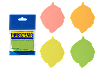 Блок фигурной цветной бумаги для записей Buromax, с клейким слоем, 50 л, ассорти цветов ЛИСТОК