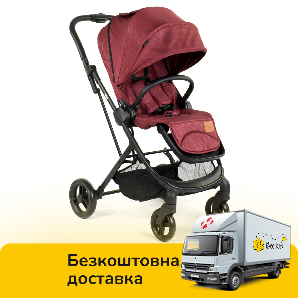 Детская прогулочная коляска (реверсивный блок) JOY Liliya 10105 Вишневый - фото 1 - id-p1614026694