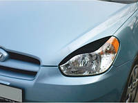 Реснички на фары Hyundai Accent 2006-2011 тип1