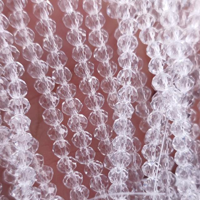 Бусини кришталеві 2.5 х 3.2 мм кол-во: 160 шт, білий прозорий