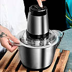 Електричний блендер подрібнювач Cooking machine, 800 Вт / Металевий міні комбайн з чашею, фото 3