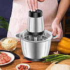 Електричний блендер подрібнювач Cooking machine, 800 Вт / Металевий міні комбайн з чашею, фото 6