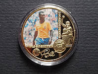 Золотая сувенирная монета "Пеле" (Pelé)