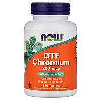 Хелат хрома NOW Foods "GTF Chromium" 200 мкг (250 таблеток)