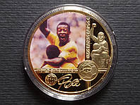 Золотая сувенирная монета "Пеле" (Pelé)