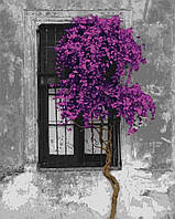 Картина по номерам Контраст жизни Art Craft черно-белая с фиолетовой сиренью 40*50 см