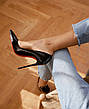 Жіночі чорні лакові туфлі-човники Christian Louboutin So Kate Лабутини на підборах 10 см із червоною підошвою, фото 8