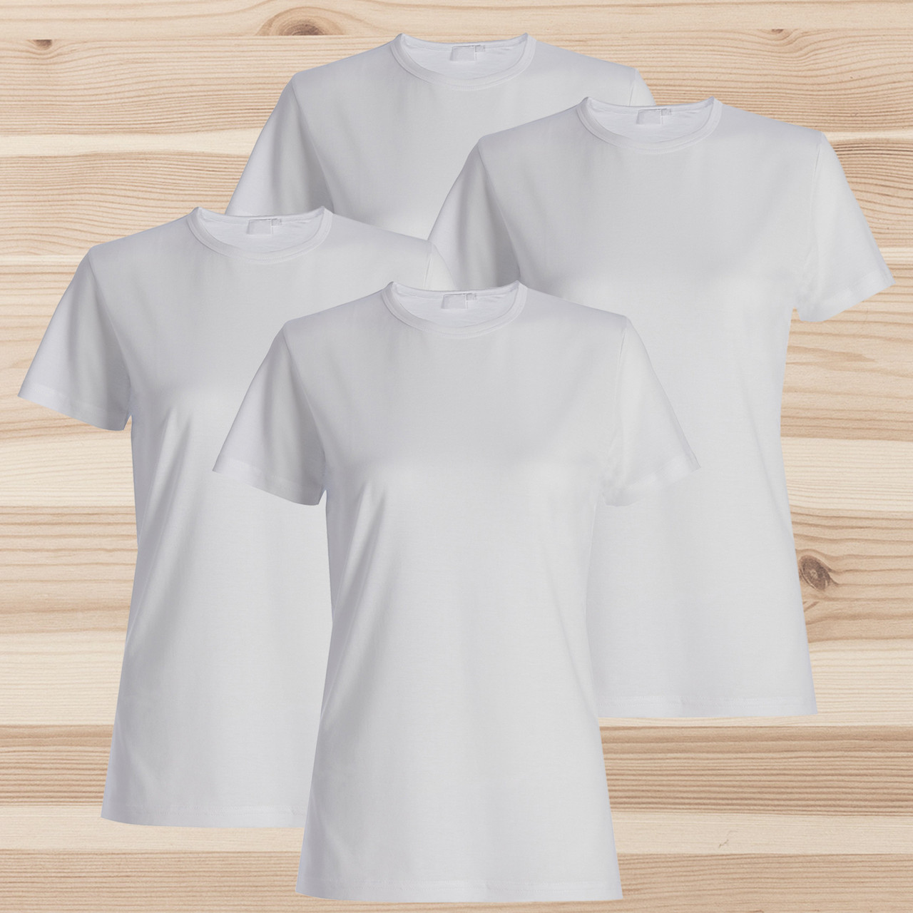 Комплект (набір) жіночі футболки базові однотонні білі. Майка під друк і нанесення