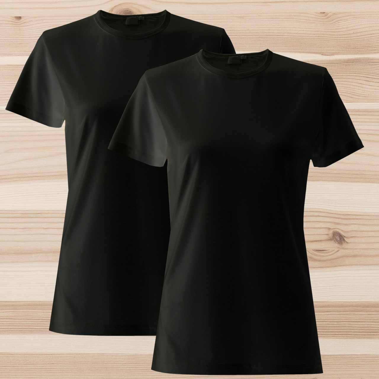 Комплект (набір) жіночі футболки базові однотонні чорні. Майка під друк і нанесення, фото 1
