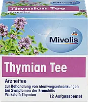 Травяной чай для лечения симптомов бронхита Mivolis Thymian Tee, 16,8 гр