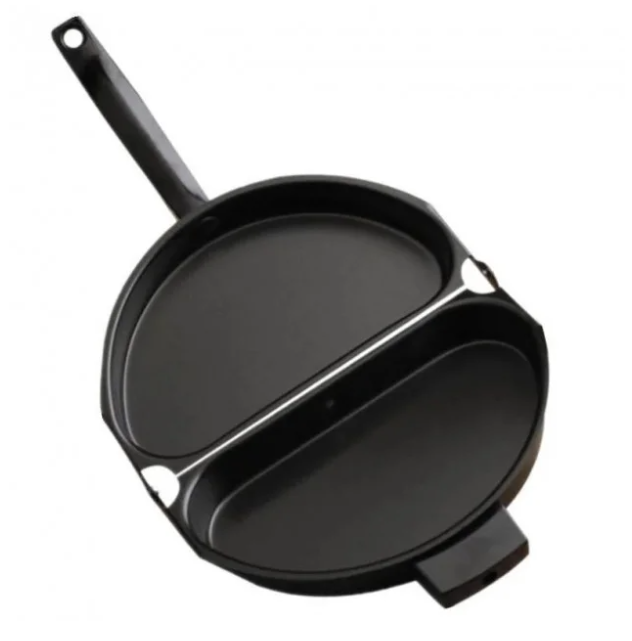 Подвійна сковорода Folding Omelette Pan для омлету Black чорна універсальна антипригарна