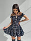 Квіткова коротка сукня з відкритими плечима, спідницею, що розкльошує, і корсетною вставкою (р. S, M) 66PL4046Е, фото 4