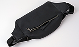 Стильна поясна жіноча сумка бананка чорна жіноча, фото 5