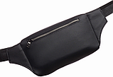 Стильна поясна жіноча сумка бананка чорна жіноча, фото 2