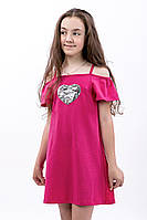 Сарафан літній для дівчаток підлітковий, малиновий, чорний топ Юрма одяг