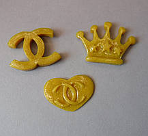 Декор для бантов и скрапбукинга.  Бренды, от 22 мм, 3 штуки