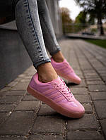 Кроссовки женские Adidas Samba Pink розовые адидас самба кожаные демисезонные повседневные
