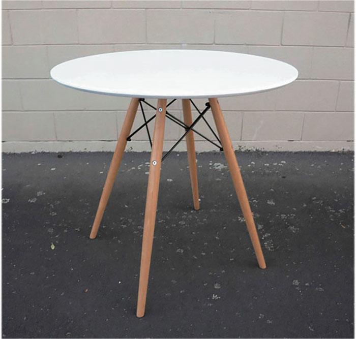 Стіл обідній Lui круглий білий діаметр 90 см Eames DSW Table
