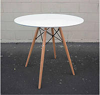 Стол обеденный Lui круглый белый диаметр 90 см Eames DSW Table