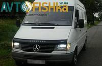 Дефлектор капота на Mercedes Sprinter I 1995-2002 прямоуг. фары AV-Tuning. Мухобойка на Mercedes Sprinter