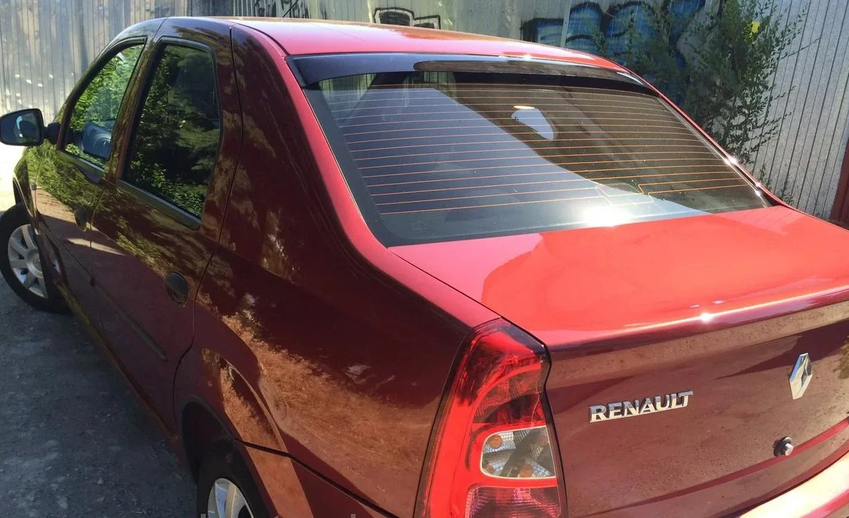 Дефлектор заднього скла Renault Logan I 2004-2012 (скотч) AV-Tuning. Козирок, ветровики, заднього скла
