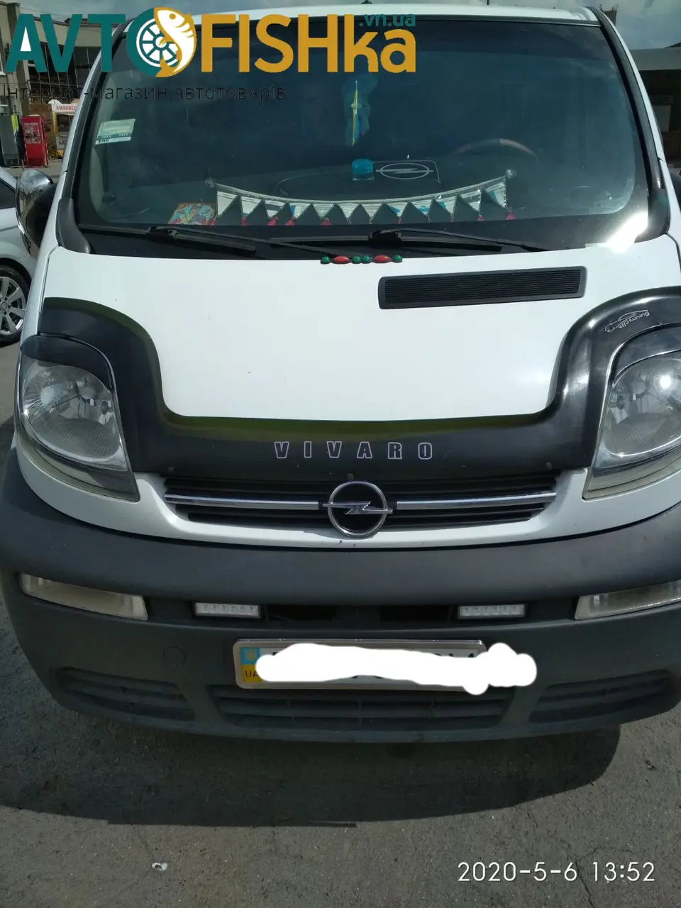 Дефлектор капота на Opel Vivaro 2001-2014 (довжинна). Мухобійка на Opel Vivaro