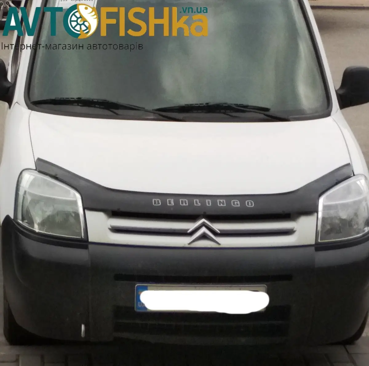 Дефлектор капота на Citroen Berlingo 2002-2008. Мухобійка на Citroen Berlingo