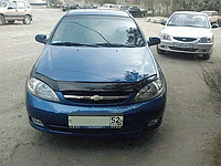 Дефлектор капота на Chevrolet Lacetti хетчбек 2004-2013 евро крепеж ANV. Мухобойка на Chevrolet Lacetti