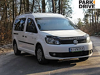 Дефлектор капота на Volkswagen Caddy III 2010-2015 после рестайлинга. Мухобойка на Volkswagen Caddy 3